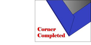 Diagram of finished corner for DIY bookbinding